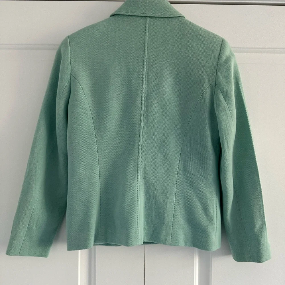 Courreges Mint Green Women's Blazer Jacket with Sliver Buttons - Picture 7 of 9